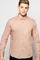 Boohoo Long Sleeve Poplin Shirt Pink