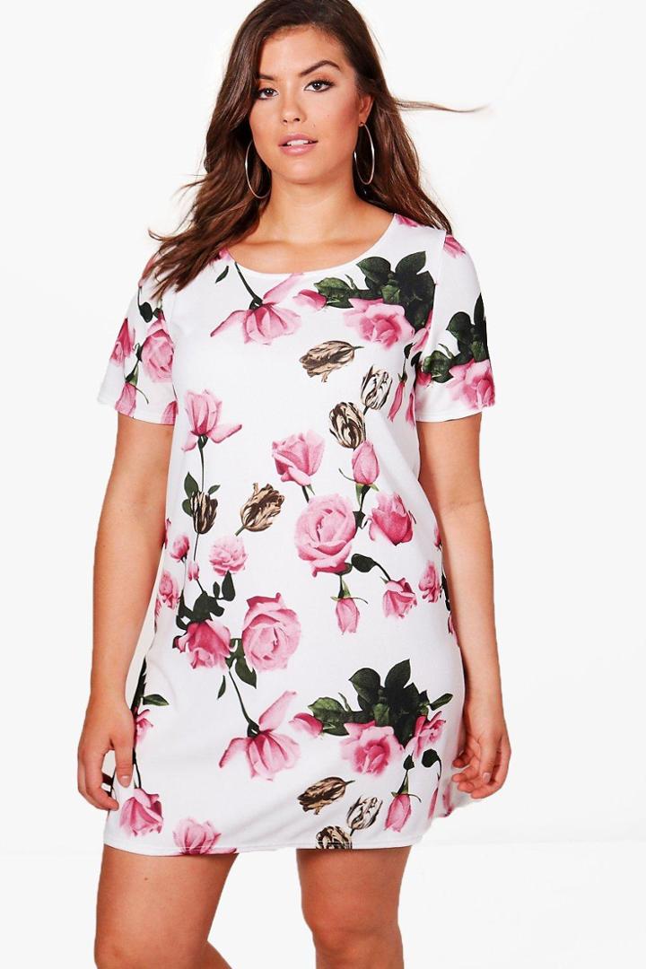 Boohoo Plus Kady Floral Shift Dress Multi