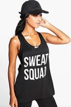 Boohoo Lara Fit Sweat Squad Slogan Running Vest
