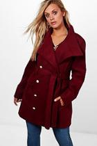 Boohoo Plus Vicky Military Funnel Neck Coat