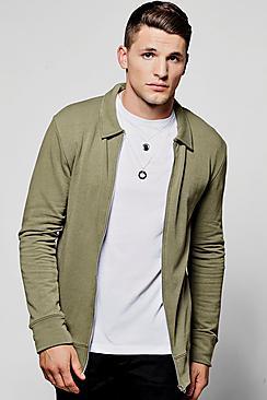 Boohoo Muscle Fit Jersey Harrington Jacket