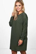 Boohoo Plus Libby Ruched Sleeve Oversized Sweat Dress