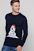 Boohoo Meltdown Snowman Christmas Jumper