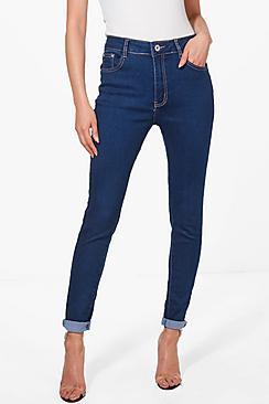 Boohoo Millie 5 Pocket Indigo Skinny Jeans
