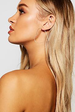 Boohoo Sterling Silver Heart Hoop Earrings