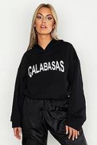 Boohoo Plus Calabasas Brushed Back Draw Cord Sweat