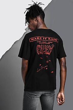Boohoo Oversized Make It Rain Back Print T-shirt