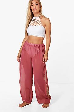 Boohoo Plus Split Side Beach Trouser