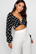 Boohoo Rosie Off The Shoulder Twist Crop