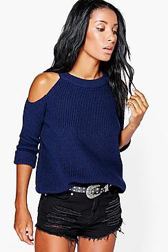 Boohoo Lois Cold Shoulder Jumper