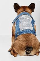 Boohoo Sequin Dog Denim Jacket