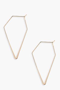 Boohoo Mia Pentagon Hoop Earrings
