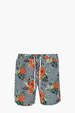 Boohoo Floral Print Swim Shorts