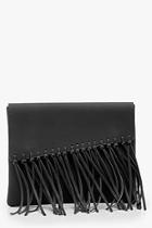 Boohoo Amy Knot Fringed Suedette Clutch