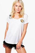 Boohoo Holly Floral Applique T-shirt