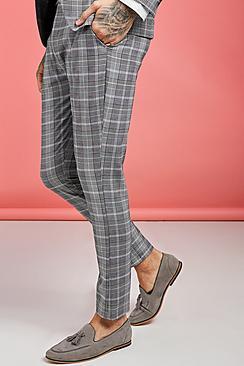 Boohoo Prince Of Wales Skinny Fit Suit Trouser