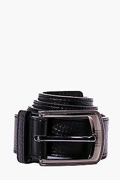 Boohoo Black Belt With Detailed Buckle