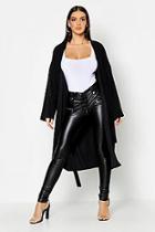 Boohoo Dropped Shoulder Tie Belt Duster