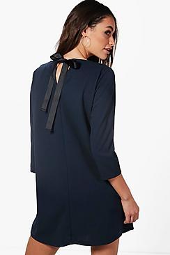 Boohoo Eliza Tie Back Tailored Dress