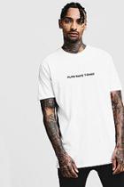 Boohoo Oversized Plain White T-shirt Front Print Tee