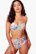 Boohoo Paris Neon Leaf Underwired H/w Bikini