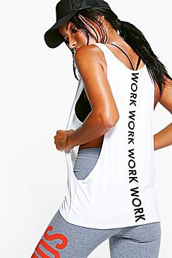 Boohoo Maisy Work Slogan Running Vest