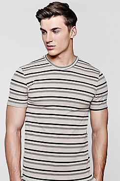 Boohoo Muscle Fit Engineered Stripe T-shirt