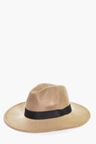 Boohoo Wool Look Fedora Stone