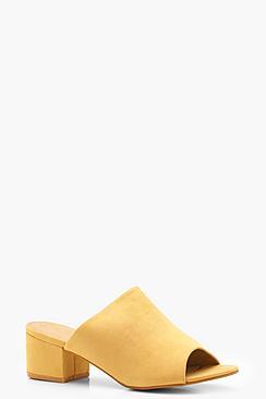 Boohoo Mia Peeptoe Block Heel Mules