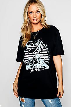 Boohoo Swiss Alps T-shirt