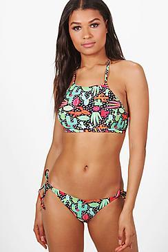 Boohoo Maldives Cactus Crop Bikini