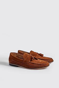 Boohoo Faux Suede Weave Tassel Loafer
