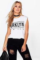 Boohoo Plus Isla New York Slogan T Shirt