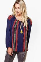 Boohoo Molly Embroidered Smock Top