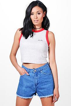 Boohoo Fraya Fray Hem Denim Shorts