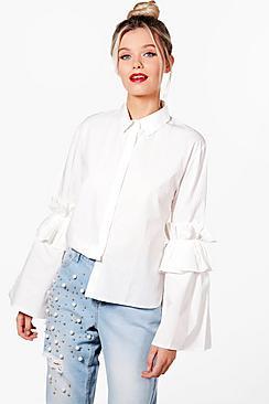Boohoo Freya Ruffle Sleeve Shirt