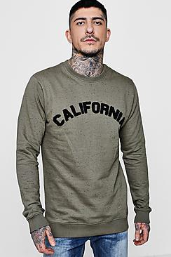 Boohoo Boucle Badge Crew Neck Sweater