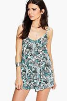 Boohoo Sarah Printed Cami + Short Co-ord Set