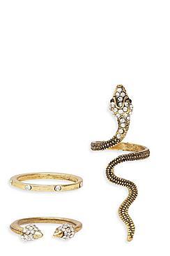 Boohoo Statement Snake Ring Pack