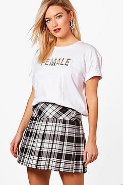 Boohoo Grace Metallic Embossed Oversized Tee
