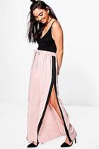 Boohoo Lacey Premium Contrast Satin Wide Leg Trousers
