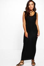 Boohoo Petite Jorgie V Neck Maxi Dress Black