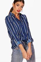 Boohoo Maisy Oversized Stripe Shirt
