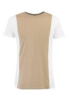 Boohoo Longline Panel T Shirt Taupe