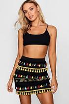 Boohoo Multi Tassle Mini Skirt