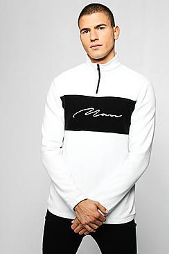 Boohoo Fleece Man Signature Colour Block Top