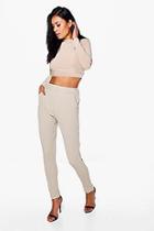 Boohoo Becky Roll Neck Top And Skinny Trouser Co-ord