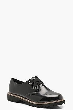 Boohoo Chunky Cleated Sole Brogues