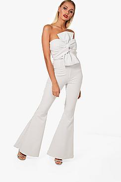 Boohoo Alice Premium Knot Bandeau And Trouser Set