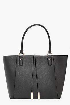Boohoo Emma Structured Cross Hatch Tote Bag